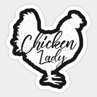 Chicken Lady for Women White Sticker